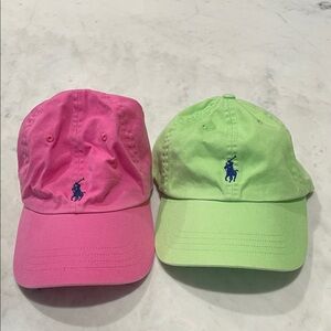 Ralph Lauren Kids' Bright Pink and Lime Green Hats